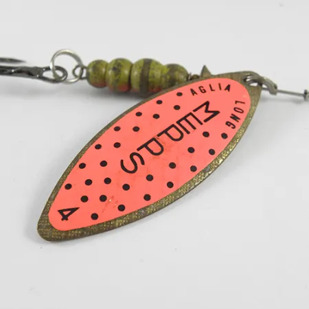 Mepps Aglia Long 4 Třpytka, Mosaz/Oranžová, 17g, Vrbový List, #1703