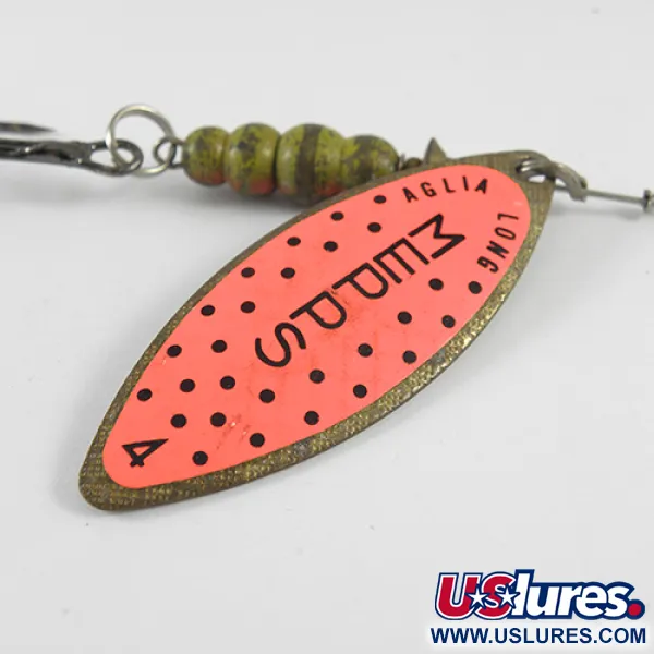 Mepps Aglia Long 4 Třpytka, Mosaz/Oranžová, 17g, Vrbový List, #1703