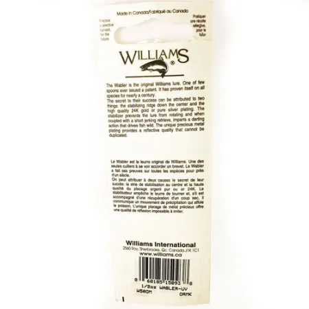 Williams Wabler W50 UV Plandavka, Zlato/Stříbro/Červená, 14g, #1730