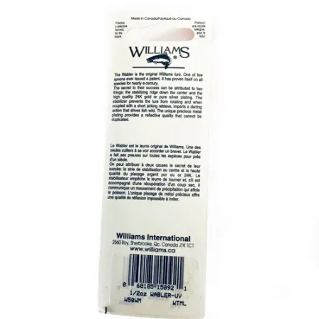 Williams Wabler W50 UV Plandavka, Stříbrná/Červená/Zelená UV, 14g, #1732
