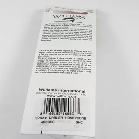 Williams Wabler W60 Plandavka, Zlatá (Zlacená), 21g, Voštinový vzor, #1763