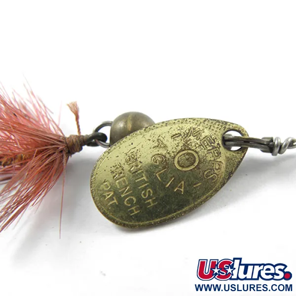 Rotační třpytka Mepps Aglia 0 Mouche, Mosaz, 2.5g, Peříčko, #1808