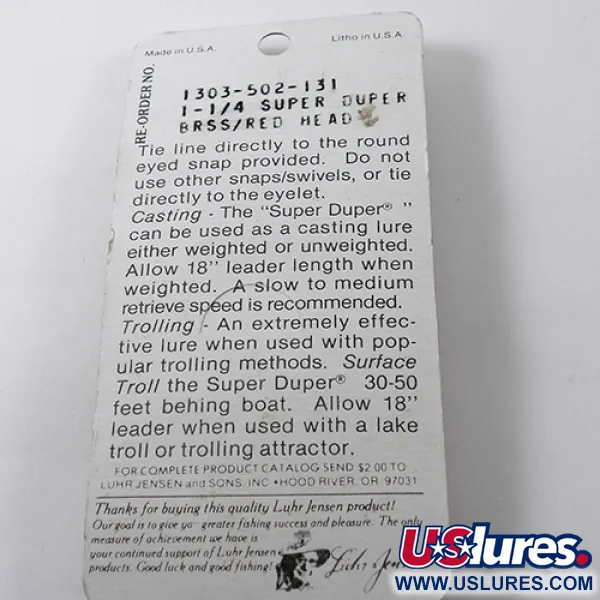 Luhr Jensen Super-Duper 502 Plandavka, Zlatá / Červená, 2,5g, #1878