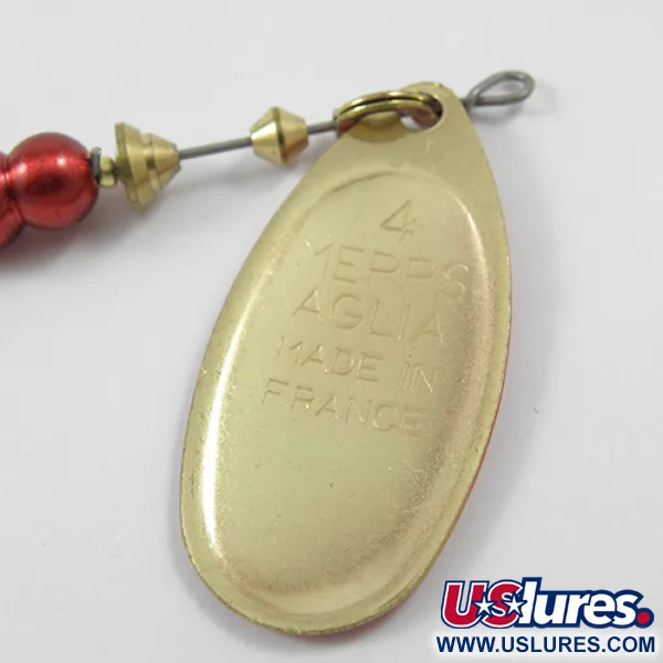 Mepps Aglia Platinum 4 Třpytka, Červená / Mosaz, 9g, Velikost 4, #1902