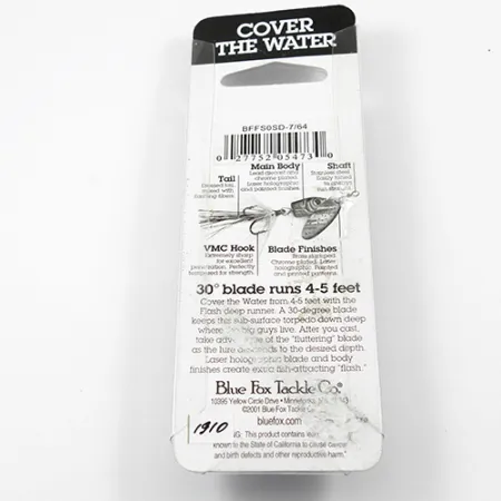 Třpytka Blue Fox Flash Deep Runner, Duhová, 3,3g, VMC háček, #1910