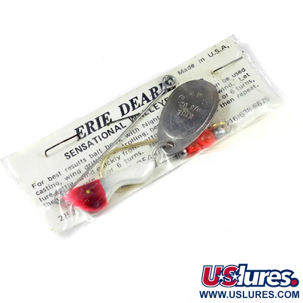 Erie Dearie Walleye Killer Rotačka, Nikl/Bílá/Červená, 14g, #2008