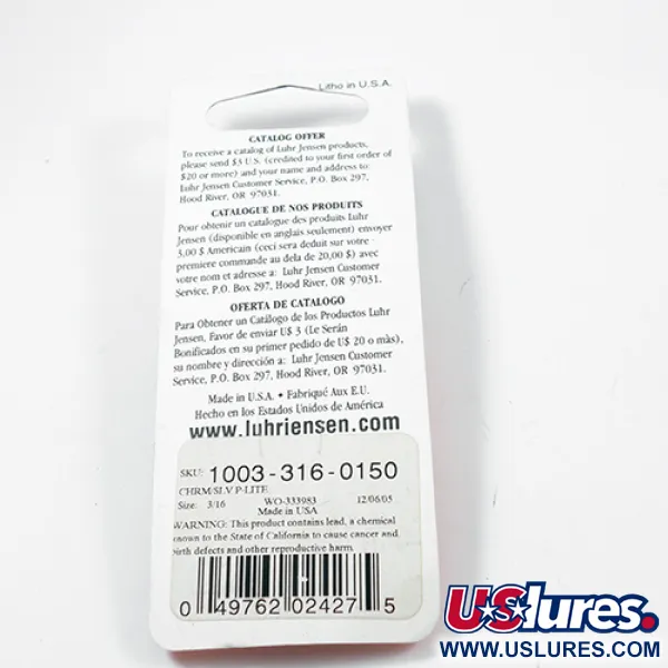 Luhr Jensen Krocodile Plandavka, Nikl, 9g, Úzký Profil, #2047