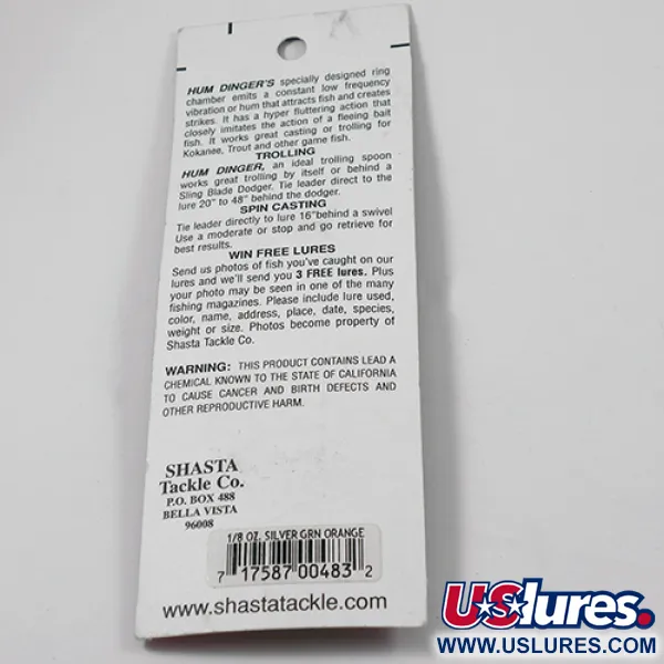 Shasta Humdinger Plandavka, Červená/Hnědá Metal, 3.5g, Zvuková, #2048