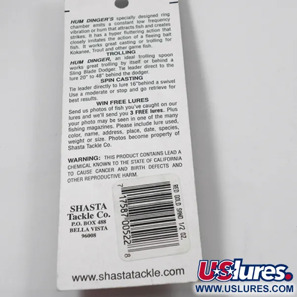 Shasta Humdinger Plandavka, Zlatý písek / Červená, 14g, Sonická, #2051