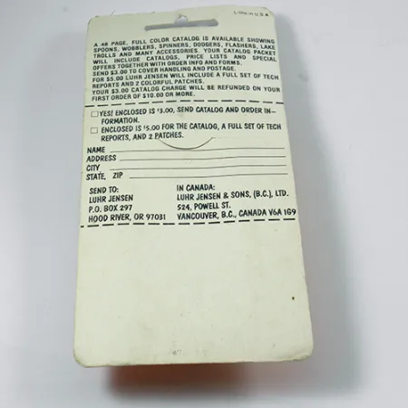 Luhr Jensen TEE Spoon Třpytka, Nikl / Červená, 7g, Vintage, #2078