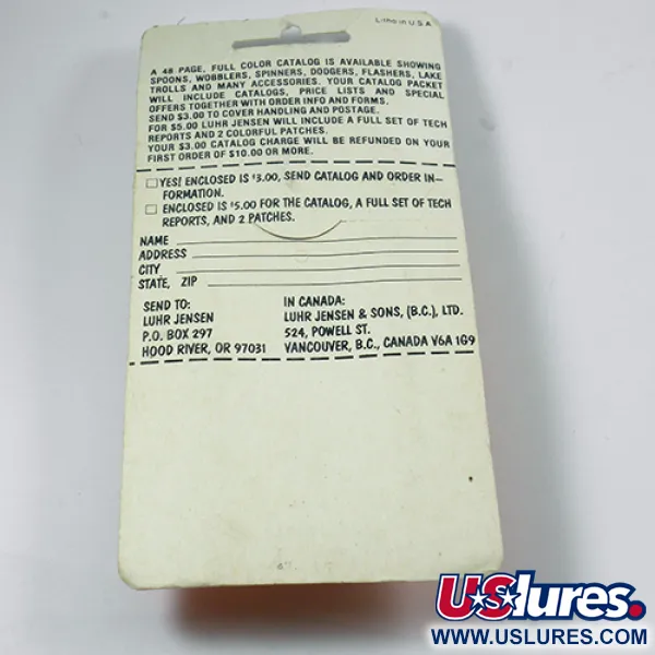 Luhr Jensen TEE Spoon Třpytka, Nikl / Červená, 7g, Vintage, #2078