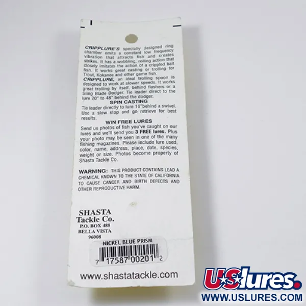 Shasta Cripplure Plandavka, Nikl/Modrá, 7g, Vibrační komora, #2103