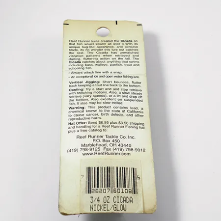 Reef Runner Cicada Cykáda, Nikl, 21g, Vintage USA, #2157