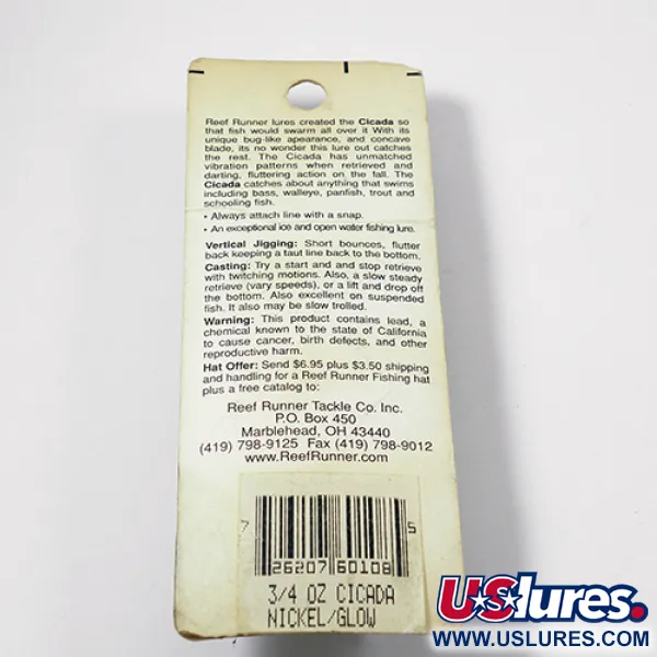 Reef Runner Cicada Cykáda, Nikl, 21g, Vintage USA, #2157