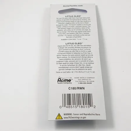 Acme Little Cleo Plandavka, Červená / Bílá, 3,5g, hrbatý profil, #2218