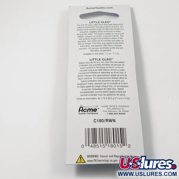 Acme Little Cleo Plandavka, Červená / Bílá, 3,5g, hrbatý profil, #2218