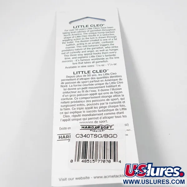 Acme Little Cleo Glow Plandavka, Modro-Zelená, 21g, Glow, #C340TSG/BGD