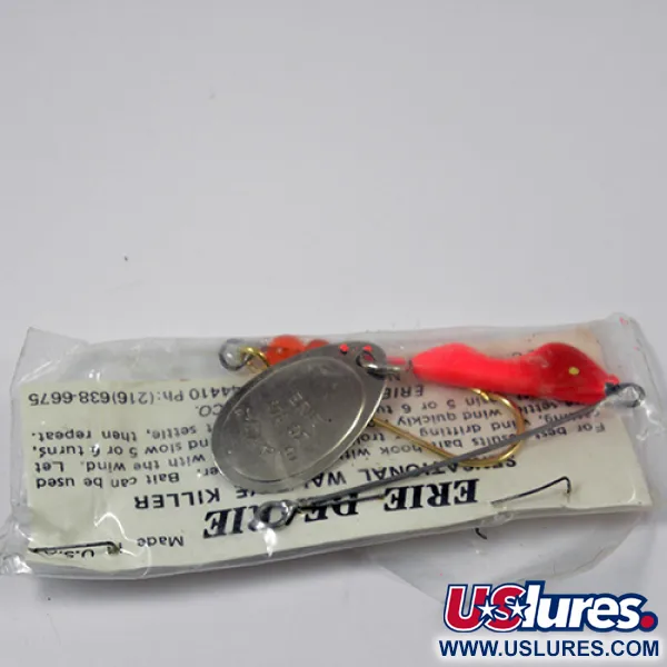 Erie Dearie Walleye Killer Rotačka, Nikl / Červená, 9g, Vintage, #2226