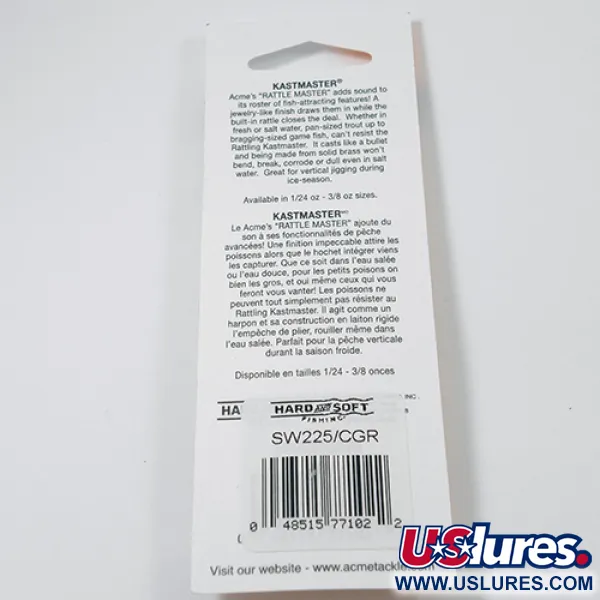 Acme Kastmaster Glow Plandavka, Red Glow, 2,36g, Mosaz, #SW225/CGR