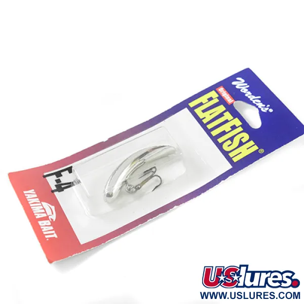 Yakima Bait FlatFish F4 Wobler, Stříbrný, 4cm, Trolling, #2288