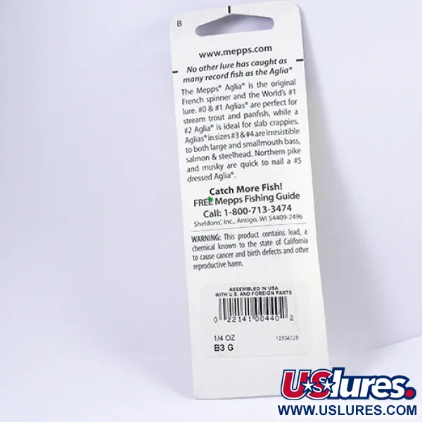 Mepps Aglia 3 Třpytka, Zlatá, 7g, Pozlacený List, #2295