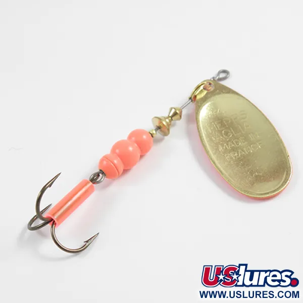 Mepps Aglia Hot 4 Třpytka, Hot (Fluor. Oranžová/Mosaz), 9g, #2350