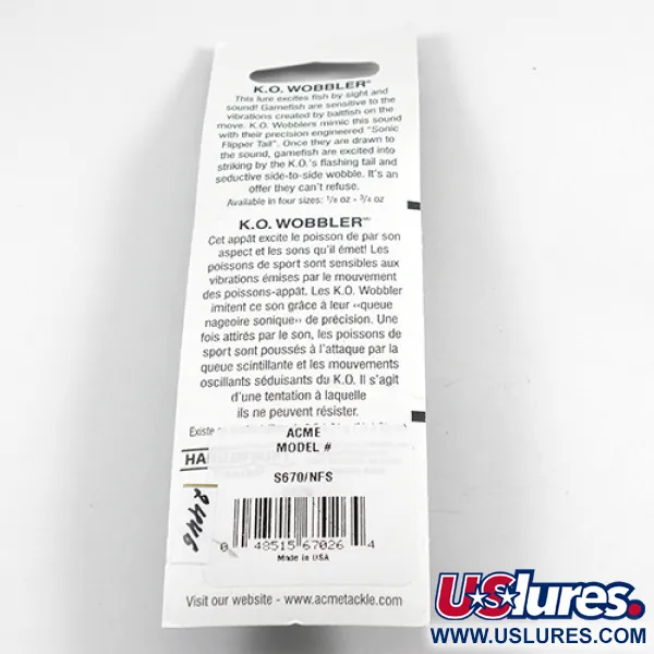 Acme K.O. Wobbler UV Plandavka, Nikl/UV Orange, 14g, UV aktivní, #2446