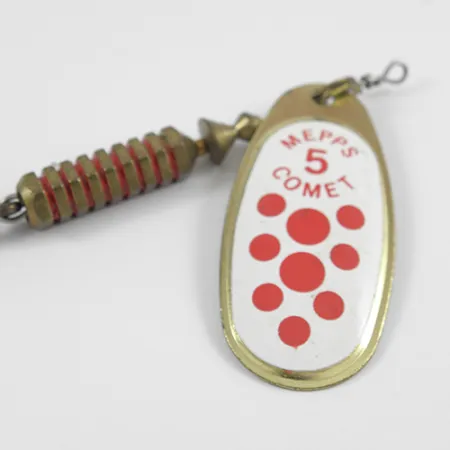 Mepps Comet 5 Dressed Třpytka, Bílá/Červená/Mosaz, 13g, Výměnný hák, #2567