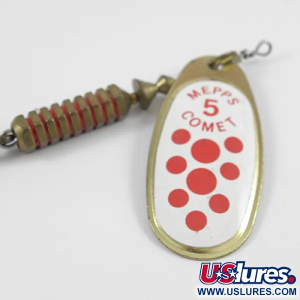 Mepps Comet 5 Dressed Třpytka, Bílá/Červená/Mosaz, 13g, Výměnný hák, #2567