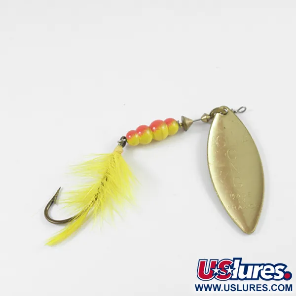 Mepps Aglia Long 4 Třpytka, Červená/Žlutá/Mosaz, 17g, Střapec, #2591