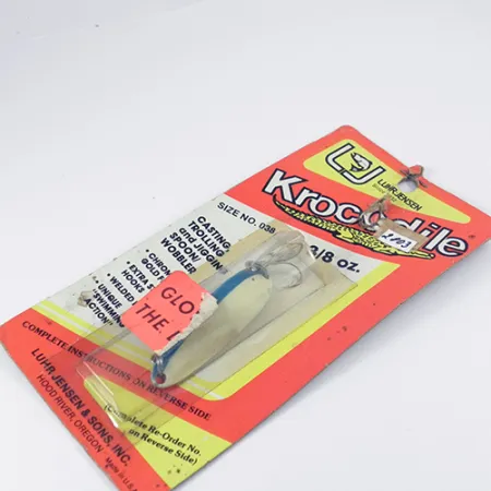 Luhr Jensen Krocodile Die #3 Glow Plandavka, Bílá/Modrá, 14g, #2803