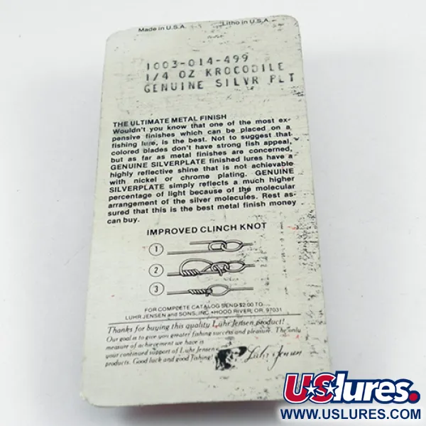 Luhr Jensen Krocodile Die #3 Plandavka, Nikl, 7g, Štíhlý profil, #2881