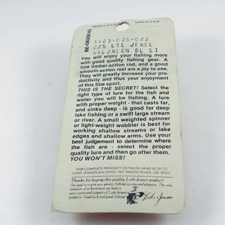 Luhr Jensen Little Jewel Plandavka, Nikl/Modrá, 14g, Vintage, #2883