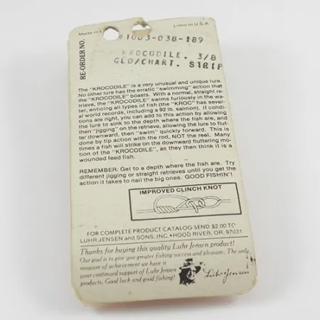 Luhr Jensen Krocodile Die #3 Glow, Bílá/Žlutá, 14g, Plandavka, #2935