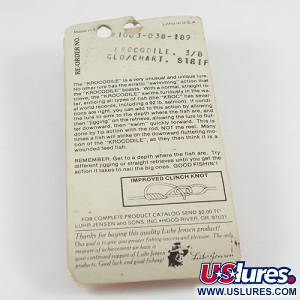 Luhr Jensen Krocodile Die #3 Glow, Bílá/Žlutá, 14g, Plandavka, #2935