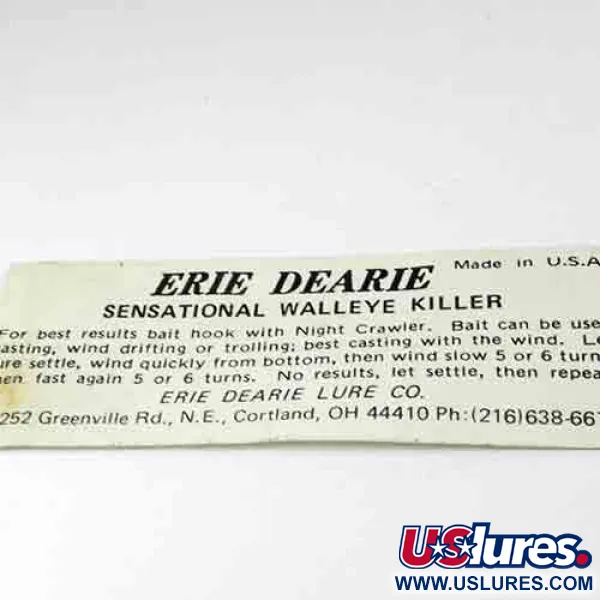 Erie Dearie Walleye Killer Třpytka, Nikl / Zelená, 9g, USA, #2991