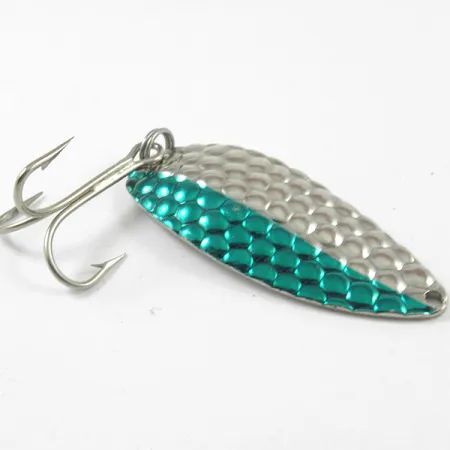 Acme Little Cleo Plandavka, Nikl / Zelená, 21g, Tepaný povrch, #3203