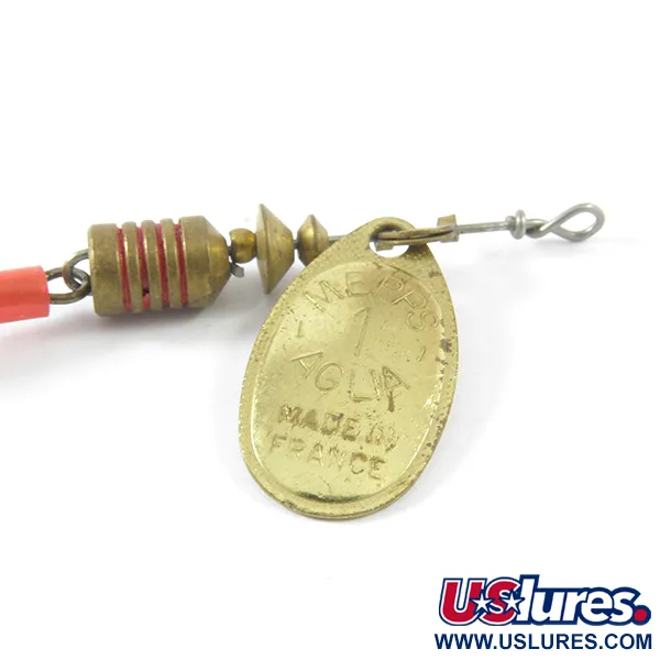 Mepps Aglia 1 Rotačka, Mosaz, 3,5g, Červené kroužky, #3454