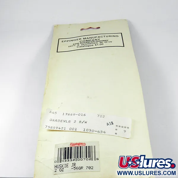 Třpytka Dardevle Huskie Junior, Černá/Bílá/Nikl, 58g, #3537