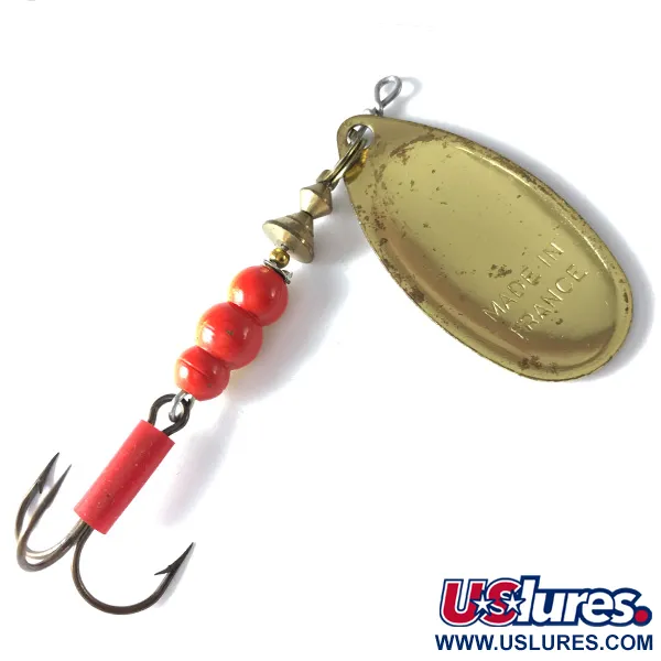 Mepps Aglia 4 Třpytka, Červená/Bílá/Zlatá, 9g, Bužírka, #3630