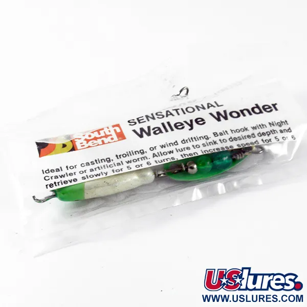 South Bend Walleye Wonder 3 Spinner, Zeleno-Bílá, 17g, Zlatý háček, #3697