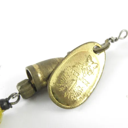 Blue Fox Super Vibrax 1 Foxtail Třpytka, Mosaz, 4g, Žluté Peří, #3713