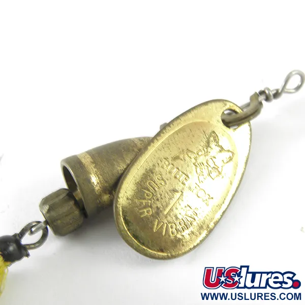 Blue Fox Super Vibrax 1 Foxtail Třpytka, Mosaz, 4g, Žluté Peří, #3713