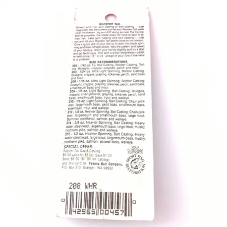 Worden’s Original Rooster Tail Třpytka, Stříbro, 3.54g, Peří, #3929