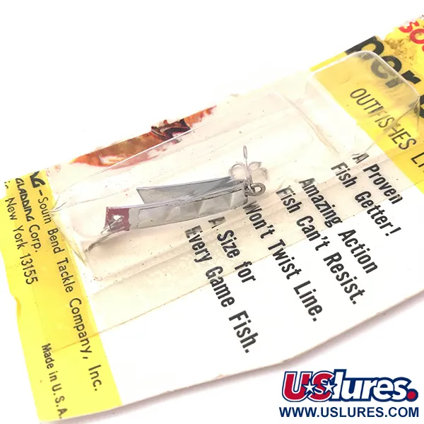 South Bend Super-Duper 500 Třpytka, Nikl/Červená, 1,4g, Tvar U, #3930