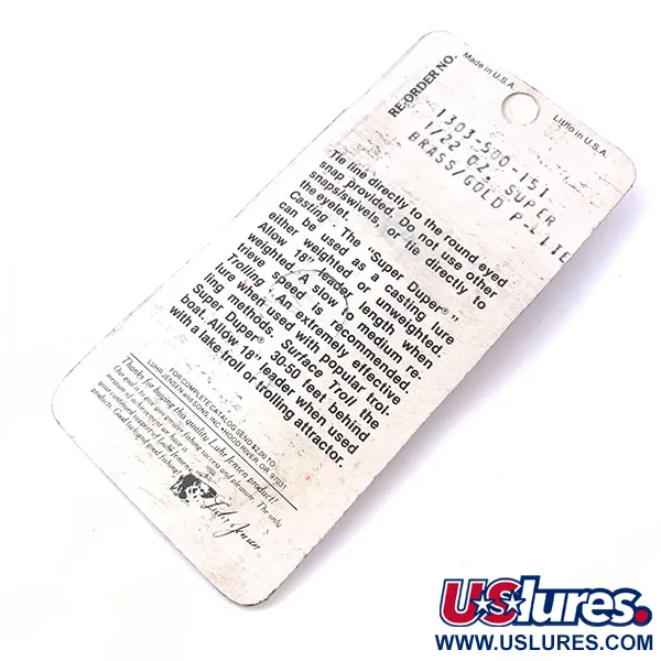 Luhr Jensen Super-Duper 500 Plandavka, Zlatá / Červená, 1,4g, Vintage, #3932