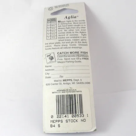 Mepps Aglia 4 Třpytka, Stříbrná, 9.4g, Červená Bužírka, #3942