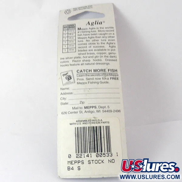 Mepps Aglia 4 Třpytka, Stříbrná, 9.4g, Červená Bužírka, #3942