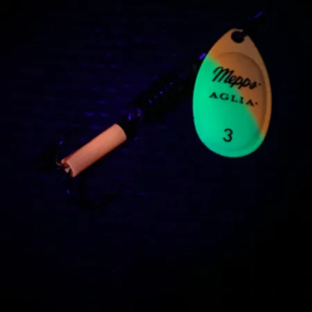 Mepps Aglia 3 UV Třpytka, Žlutá/Oranžová/Zlatá UV, 7g, Fluorescenční, #3983