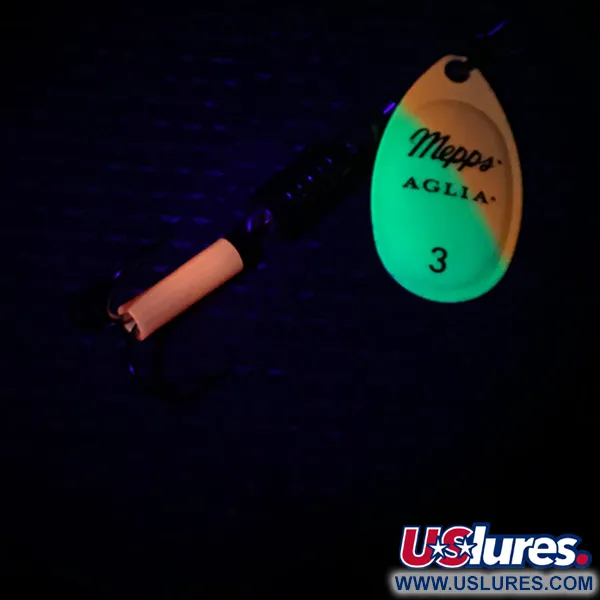 Mepps Aglia 3 UV Třpytka, Žlutá/Oranžová/Zlatá UV, 7g, Fluorescenční, #3983